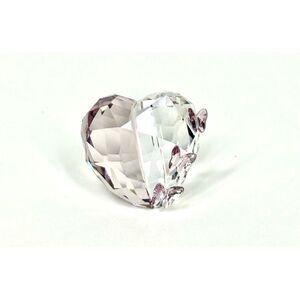 Swarovski Crystal Love Heart with Butterflies Violet Amethyst Crystal Small 1143